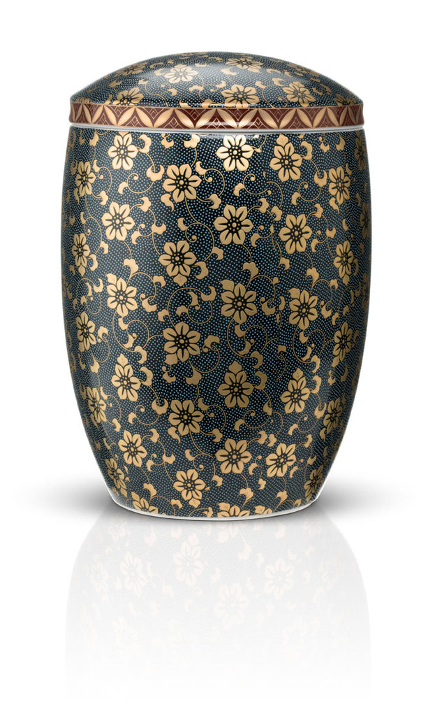 Premium Japanese Ceramic Cremation Urns, Imperial Blue